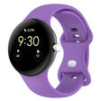 For Google Pixel Watch 2 Solid Color Silicone Watch Band, Size:L Size(Purple) - Watch Bands by PMC TechLife | Online Shopping South Africa | PMC TechLife