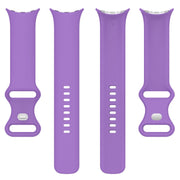For Google Pixel Watch 2 Solid Color Silicone Watch Band, Size:L Size(Purple)