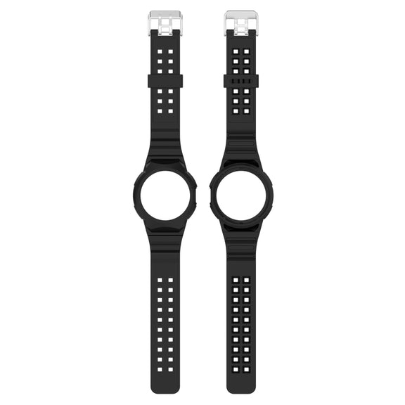 For Google Pixel Watch 2 Integrated Fully Enclosed Silicone Watch Band(Black)