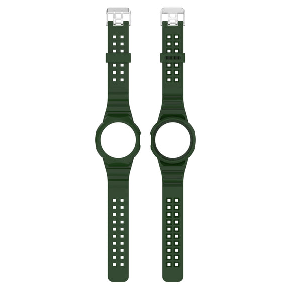 For Google Pixel Watch 2 Integrated Fully Enclosed Silicone Watch Band(Army Green)
