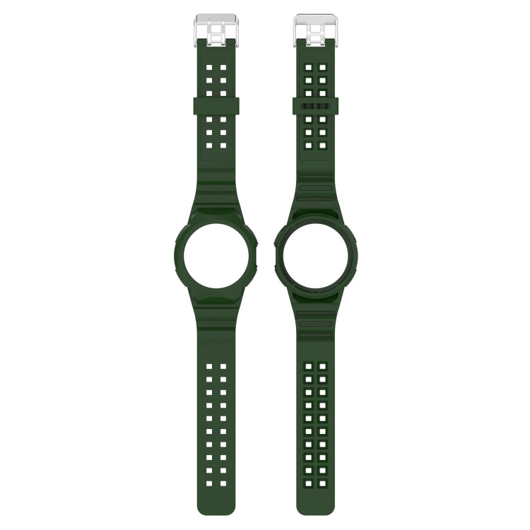 For Google Pixel Watch 2 Integrated Fully Enclosed Silicone Watch Band(Army Green)