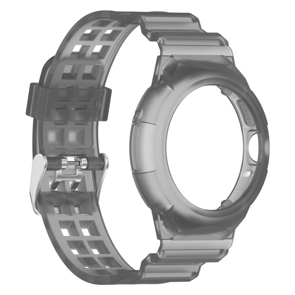 For Google Pixel Watch 2 Integrated Fully Enclosed Silicone Watch Band(Transparent Black)