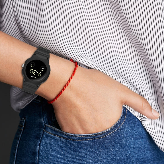 For Google Pixel Watch 2 Integrated Fully Enclosed Silicone Watch Band(Transparent)