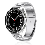 For Samsung Galaxy Watch6 Classic 47mm R960 Electroplate PC Case + Tempered Film + Watch Bezel Ring Set(Blue+Silver)