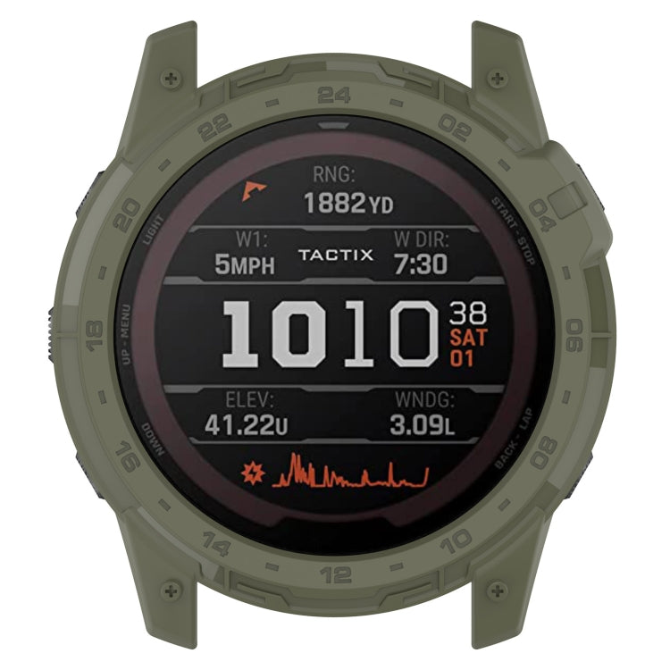 For Garmin Tactix 7 Amoled Armor Hollow TPU Watch Protective Case(Green)