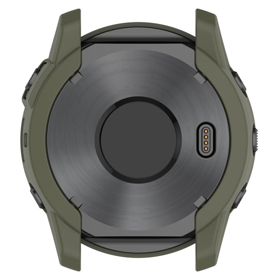 For Garmin Tactix 7 Amoled Armor Hollow TPU Watch Protective Case(Green)