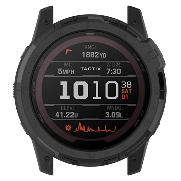 For Garmin Tactix 7 Amoled Armor Hollow TPU Watch Protective Case(Black)