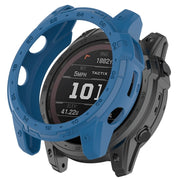 Compatible with Garmin Tactix 7 Amoled Armor Hollow TPU Watch Protective Case(Dark Blue)