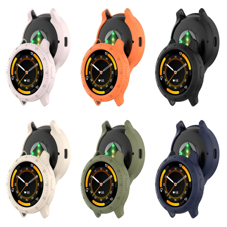 Compatible with Garmin Venu 3S Half Pack Hollow TPU Armor Watch Protective Case(Black)