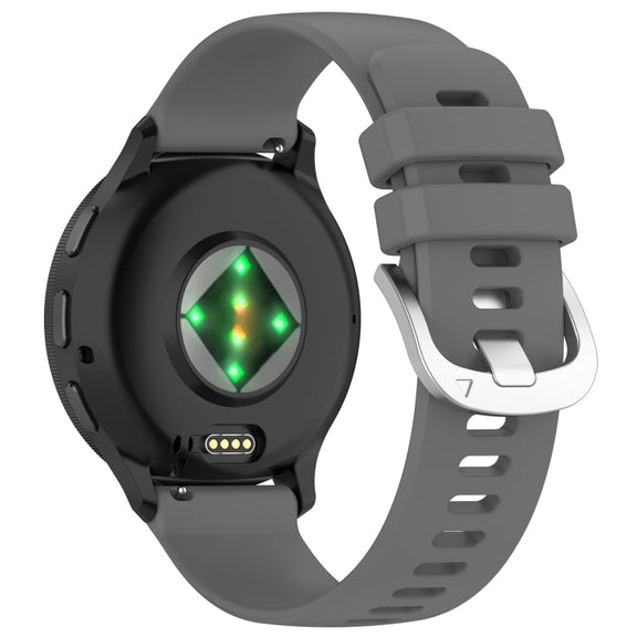 For Garmin Venu 3 Liquid Glossy Silver Buckle Silicone Watch Band(Dark Grey)