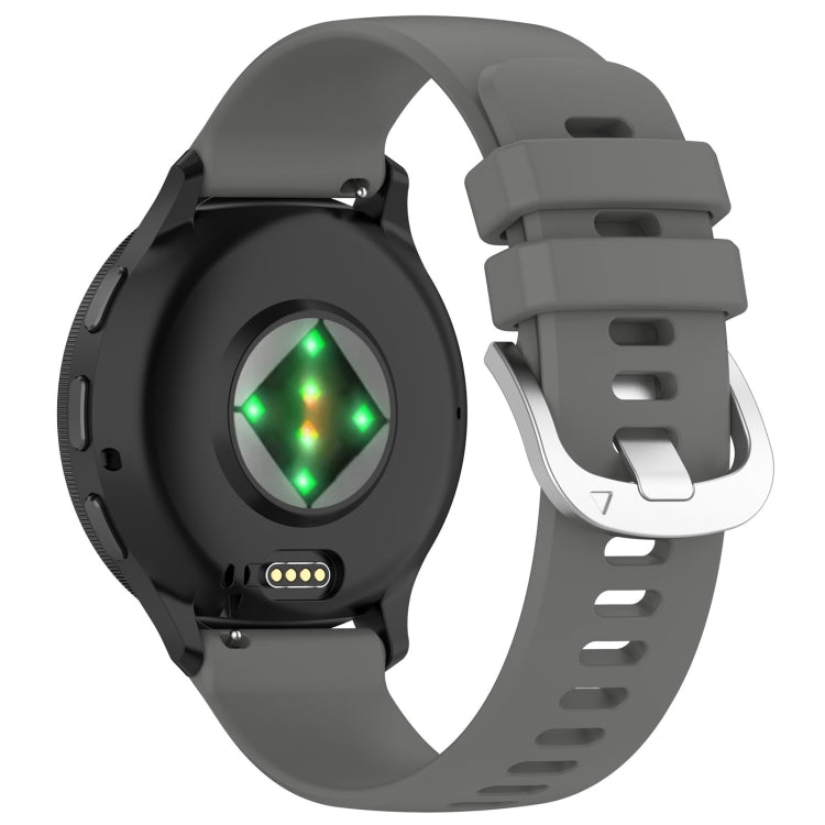 For Garmin Venu 3 Liquid Glossy Silver Buckle Silicone Watch Band(Dark Grey)