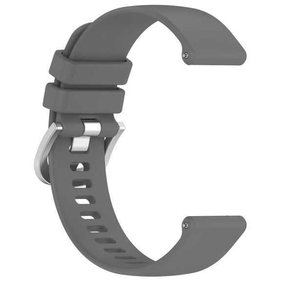 For Garmin Venu 3 Liquid Glossy Silver Buckle Silicone Watch Band(Dark Grey)