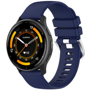 For Garmin Venu 3 Liquid Glossy Silver Buckle Silicone Watch Band(Dark Blue)