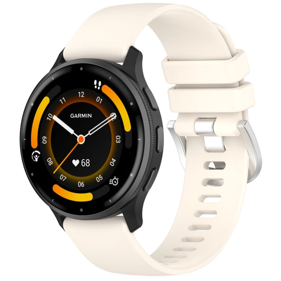 For Garmin Venu 3 Liquid Glossy Silver Buckle Silicone Watch Band(Starlight Color)