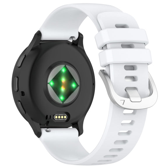 For Garmin Venu 3 Liquid Glossy Silver Buckle Silicone Watch Band(White)