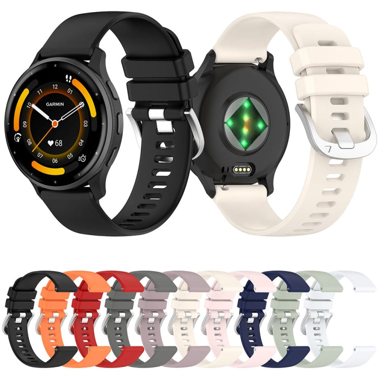 For Garmin Venu 3 Liquid Glossy Silver Buckle Silicone Watch Band(Starlight Color)