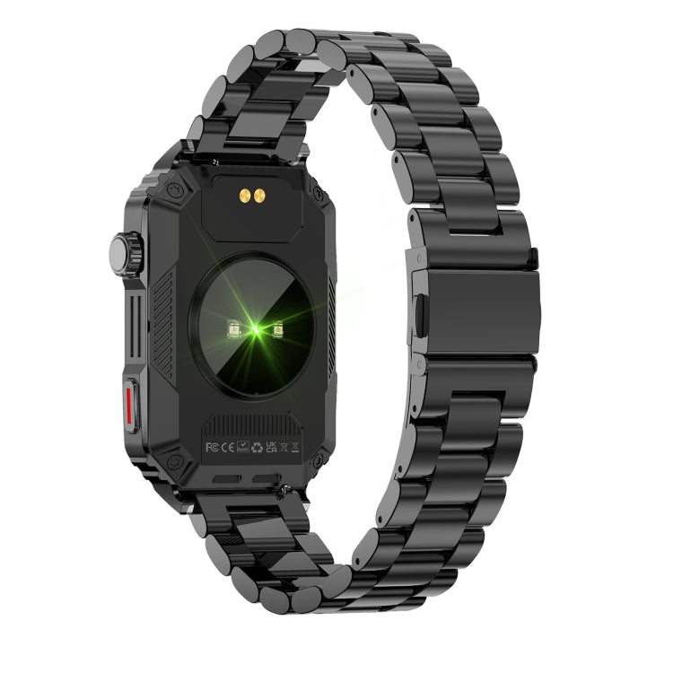 CF26 1.57inch BT5.2 Smart Bracelet Support Sleep Detection, Style:Steel Strap(Black)