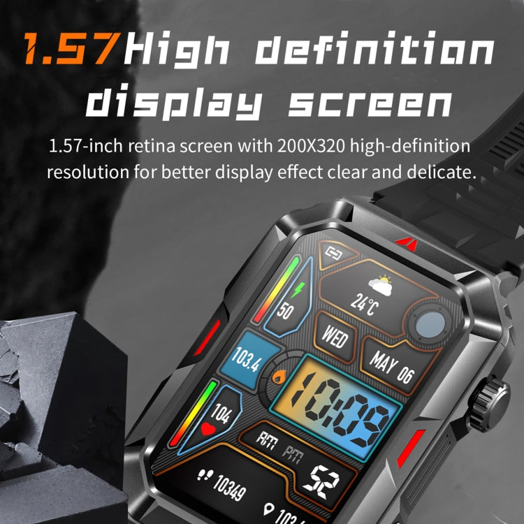 CF26 1.57inch BT5.2 Smart Bracelet Support Sleep Detection, Style:Steel Strap(Black)