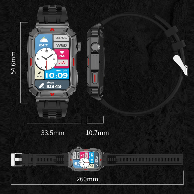 CF26 1.57inch BT5.2 Smart Bracelet Support Sleep Detection, Style:Steel Strap(Black)