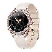 V66 1.28inch BT5.0 Smart Watch Support Heart Rate/ Sleep Detection, Style:Silicone Strap(Gold)