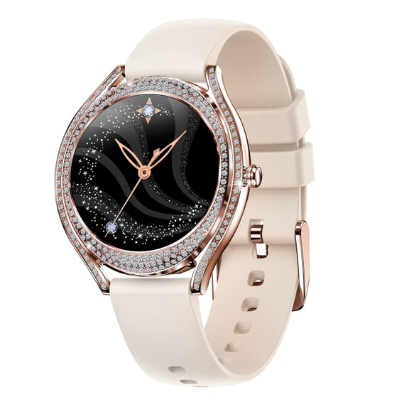 V66 1.28inch BT5.0 Smart Watch Support Heart Rate/ Sleep Detection, Style:Silicone Strap(Gold)