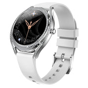 V66 1.28inch BT5.0 Smart Watch Support Heart Rate/ Sleep Detection, Style:Silicone Strap(Silver)