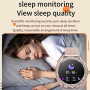 V66 1.28inch BT5.0 Smart Watch Support Heart Rate/ Sleep Detection, Style:Silicone Strap(Gold)