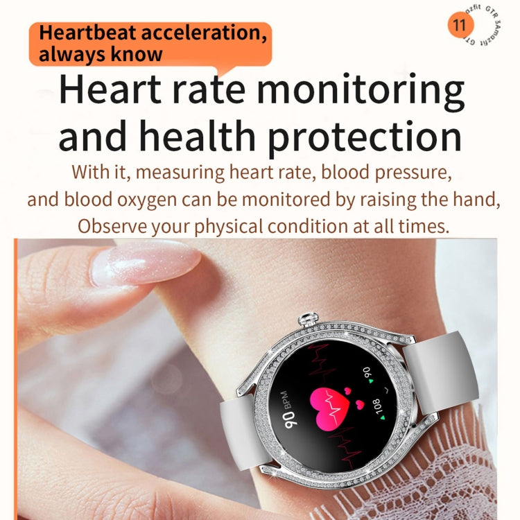 V66 1.28inch BT5.0 Smart Watch Support Heart Rate/ Sleep Detection, Style:Silicone Strap(Gold)
