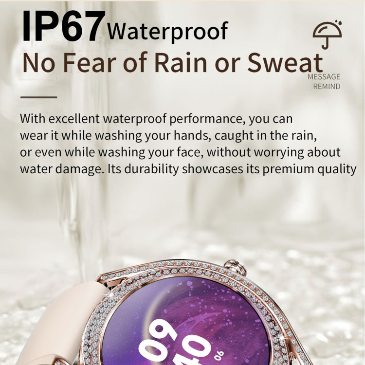 V66 1.28inch BT5.0 Smart Watch Support Heart Rate/ Sleep Detection, Style:Silicone Strap(Gold)