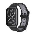 For Xiaomi Smart Band 9 Pro / 8 Pro Mijobs Square Hole Breathable Silicone Watch Band(Black Grey) - Watch Bands by MIJOBS | Online Shopping South Africa | PMC TechLife | Buy Now Pay Later Mobicred