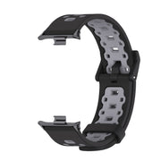 For Xiaomi Smart Band 9 Pro / 8 Pro Mijobs Square Hole Breathable Silicone Watch Band(Black Grey)
