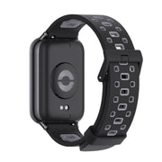 For Xiaomi Smart Band 9 Pro / 8 Pro Mijobs Square Hole Breathable Silicone Watch Band(Black Grey)