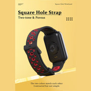 For Xiaomi Smart Band 9 Pro / 8 Pro Mijobs Square Hole Breathable Silicone Watch Band(Black Grey)