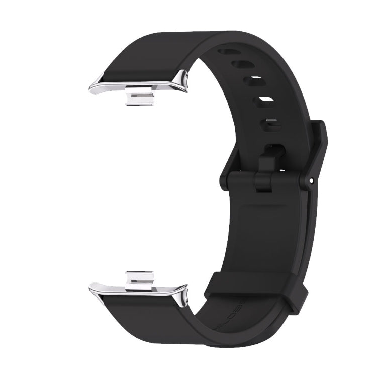 For Xiaomi Mi Band 8 Pro Mijobs Silicone Breathable Watch Band(Black Silver)