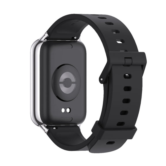 For Xiaomi Mi Band 8 Pro Mijobs Silicone Breathable Watch Band(Black Silver)