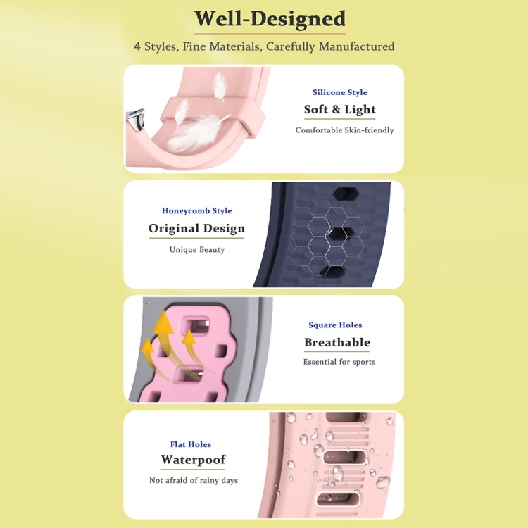 For Xiaomi Smart Band 9 Pro / 8 Pro Mijobs Silicone Breathable Watch Band(Pink Silver)