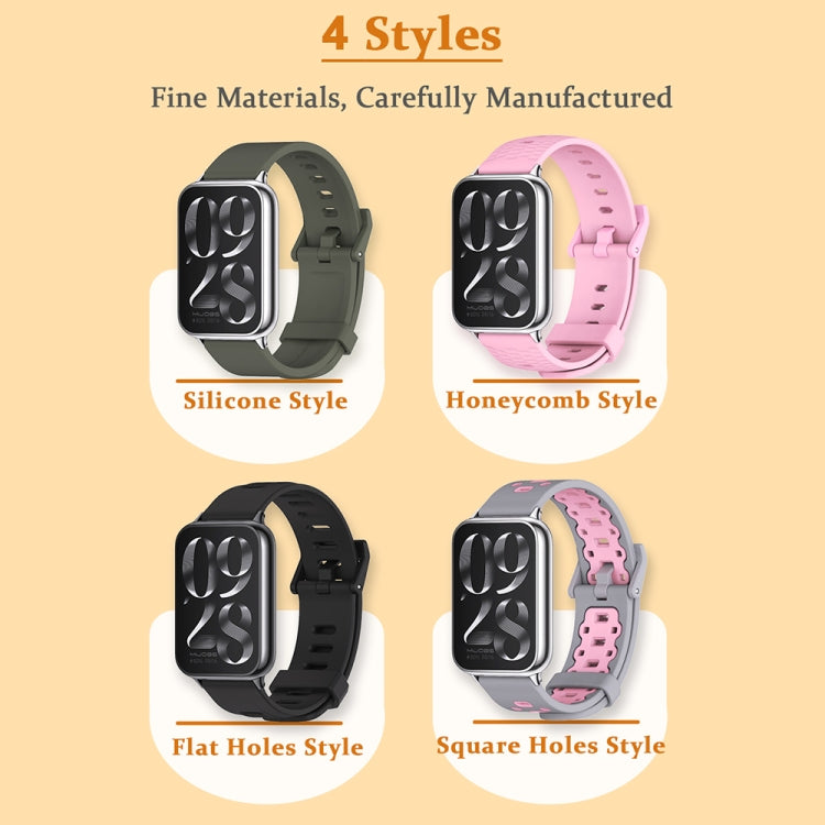 For Xiaomi Smart Band 9 Pro / 8 Pro Mijobs Silicone Breathable Watch Band(Pink Silver)