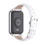 For Xiaomi Smart Band 9 Pro / 8 Pro Mijobs Genuine Leather Slim Watch Band(White Silver)