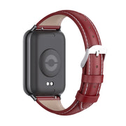 For Xiaomi Smart Band 9 Pro / 8 Pro Mijobs Genuine Leather Slim Watch Band(Red Black)