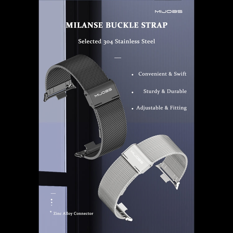 For Xiaomi Smart Band 9 Pro / 8 Pro Mijobs Milan Magnetic Stainless Steel Watch Band(Black)