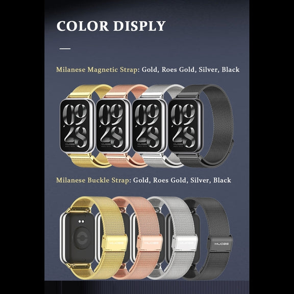 For Xiaomi Smart Band 9 Pro / 8 Pro Mijobs Milan Magnetic Stainless Steel Watch Band(Black)
