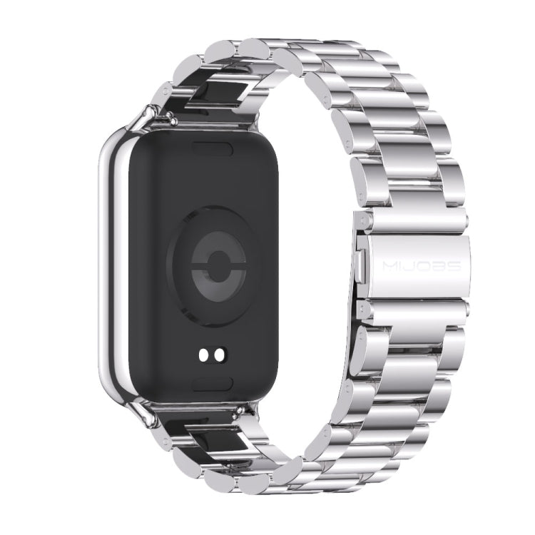 For Xiaomi Smart Band 9 Pro / 8 Pro Mijobs Three Beads Stainless Steel Watch Band(Silver)