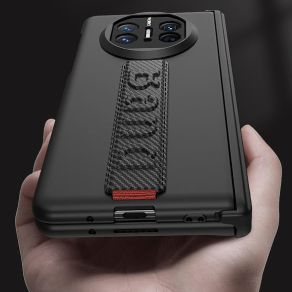 For Huawei Mate X5 GKK Wristband Integrated Privacy Film Magnetic Hinge Phone Case(Black)