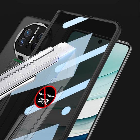 For Huawei Mate X5 GKK Wristband Integrated Privacy Film Magnetic Hinge Phone Case(Black)