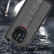 For Huawei Mate X5 GKK Wristband Integrated Privacy Film Magnetic Hinge Phone Case(Black)