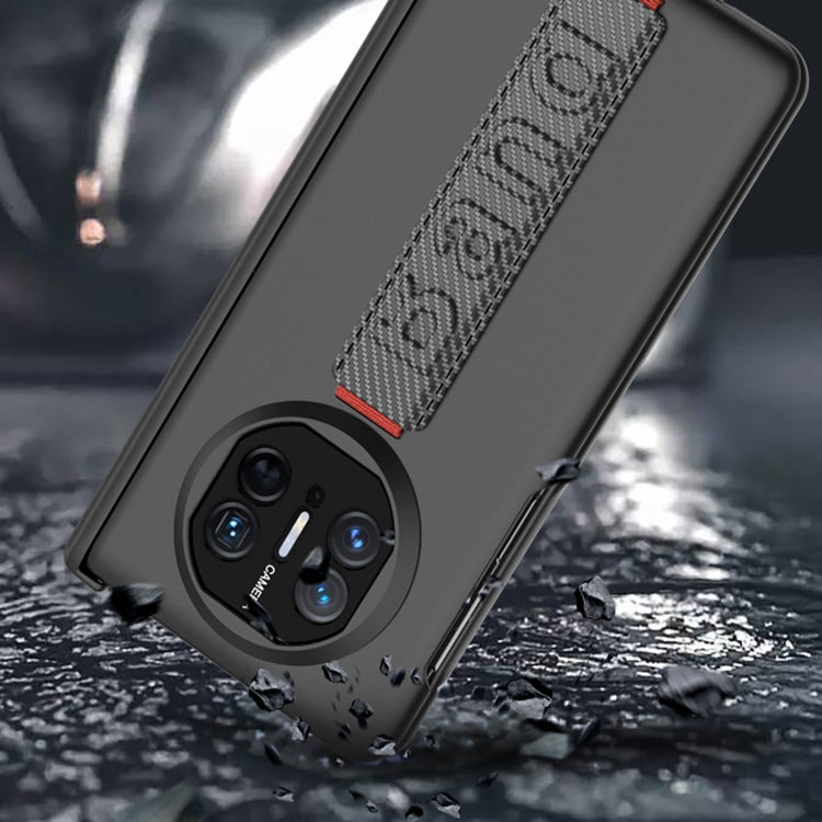 For Huawei Mate X5 GKK Wristband Integrated Privacy Film Magnetic Hinge Phone Case(Black)