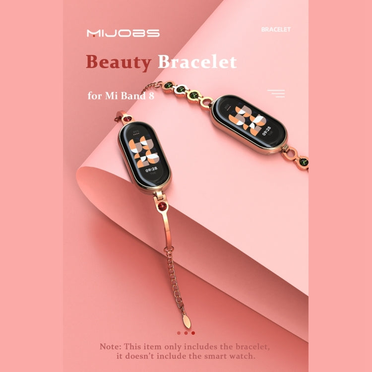 For Xiaomi Mi Band 8 / 9 / 9 NFC Mijobs Ruyi Beauty Bracelet Watch Band(Light Gold Red)