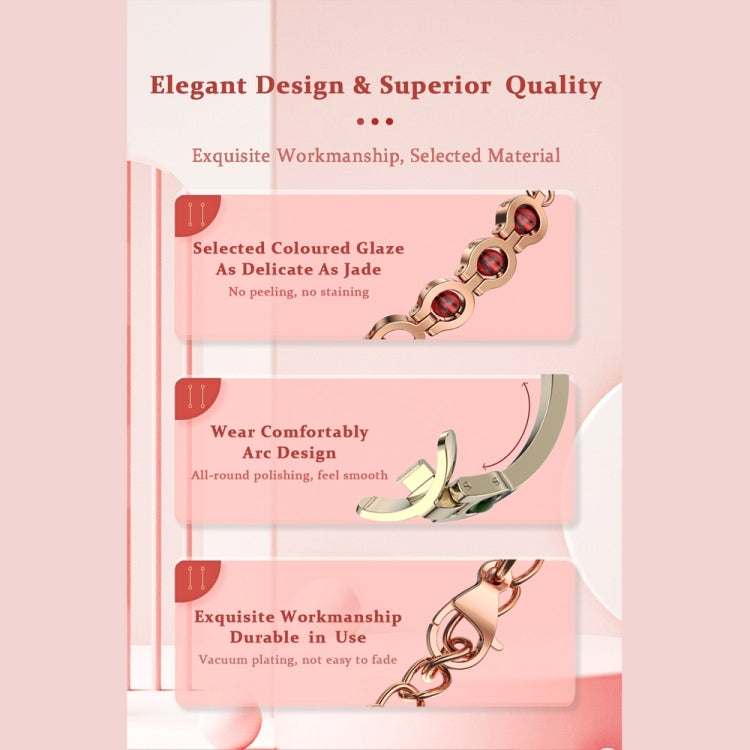 For Xiaomi Mi Band 8 / 9 / 9 NFC Mijobs Ruyi Beauty Bracelet Watch Band(Light Gold Red)