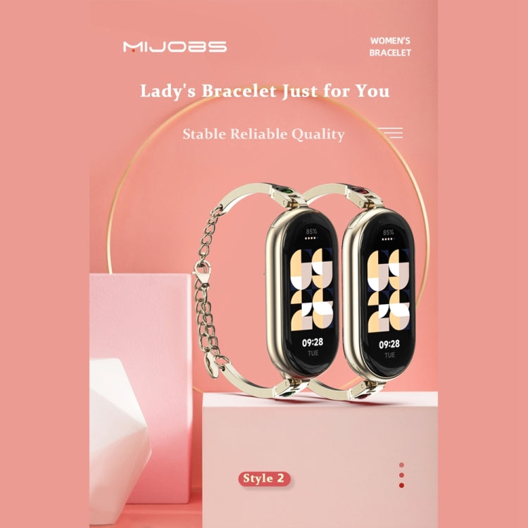 For Xiaomi Mi Band 8 / 9 / 9 NFC Mijobs Ruyi Beauty Bracelet Watch Band(Light Gold Red)