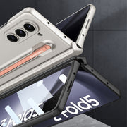 For Samsung Galaxy Z Fold5 5G GKK Magnetic Integrated Phone Case with Pen Slots, No Include Pen(Black)